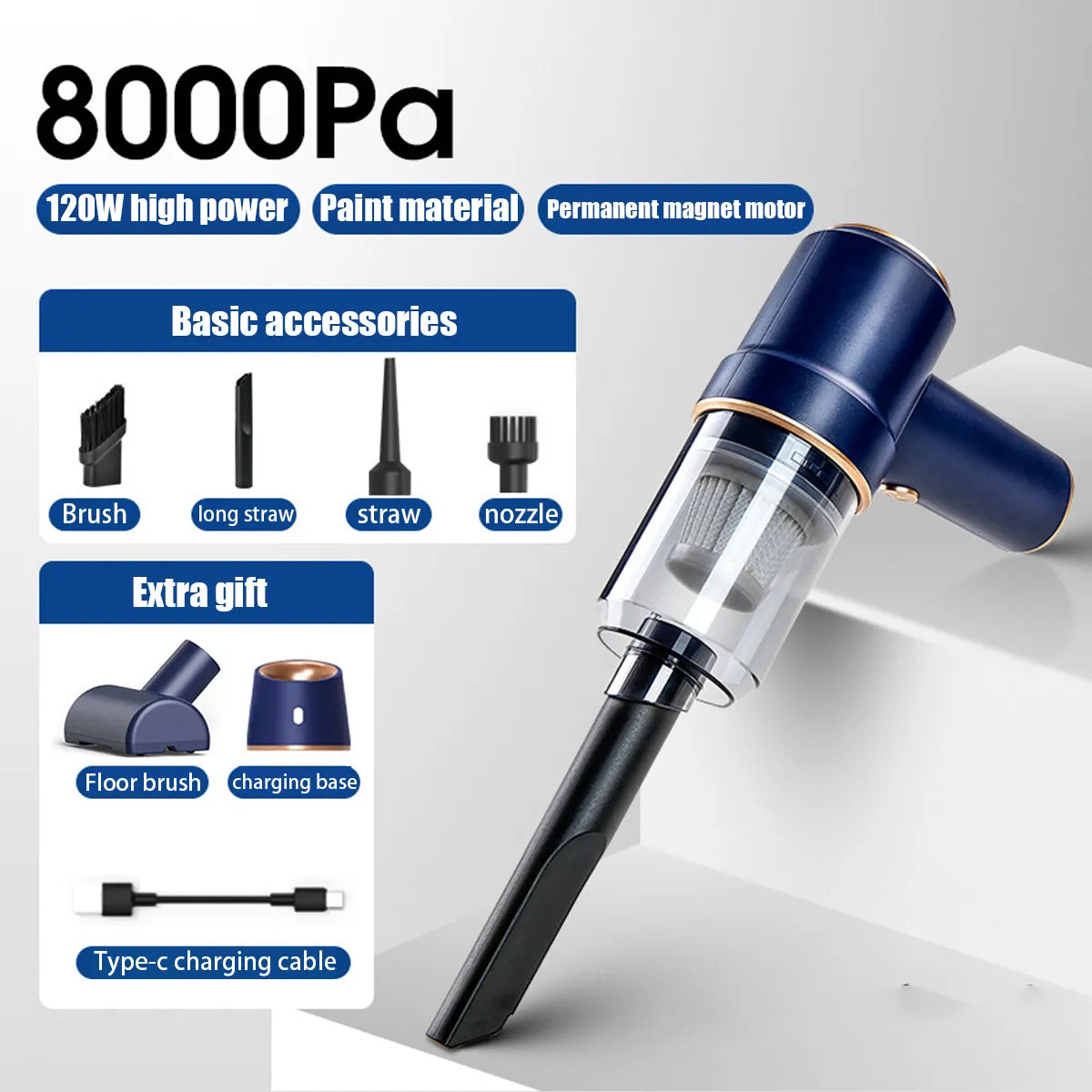 HANDHELD PORTABLE CAR VACUUM CLEANER